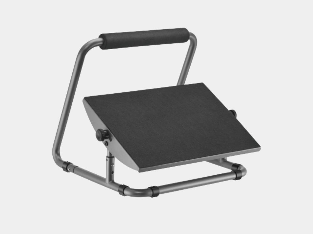 Orgemy under desk fully adjustable footrest stand in matte black steel