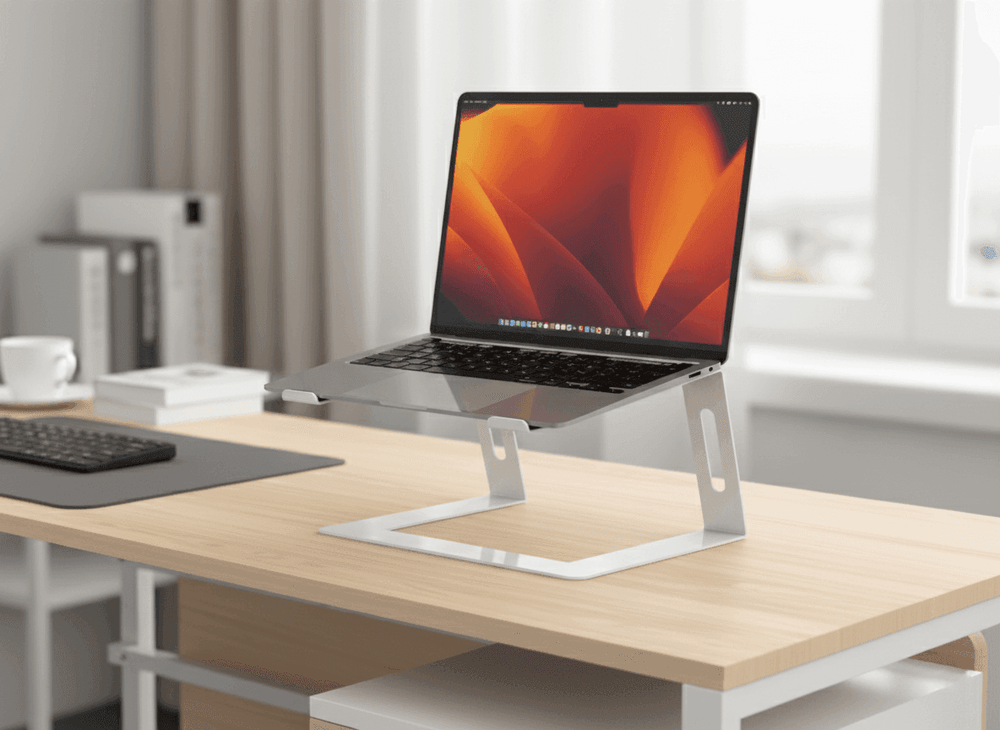 White Metal Laptop Stand