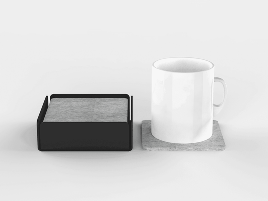 felt coasters with metal holder