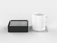 Felt Coasters with Metal Holder – Set of 5