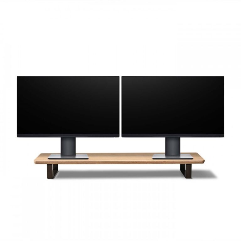 Wooden Desk Shelf – Classic Large – Plywood Oak – Black