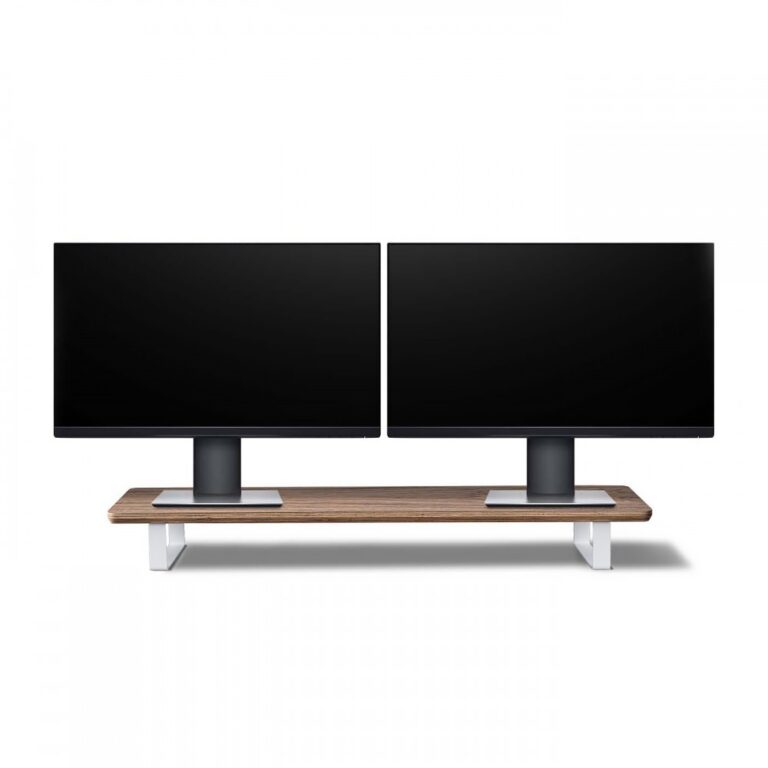 Wooden Desk Shelf – Classic Large – Walnut Plywood – White