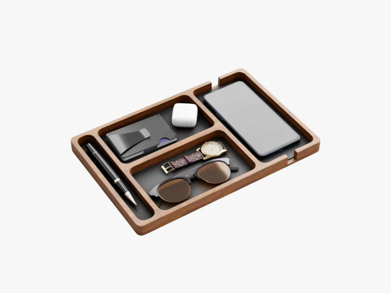 Wooden Storage Tray for Office and Desk Setup